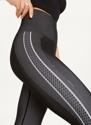 Black Dkny Two-Tone Seamless Women's Leggings | W4060604