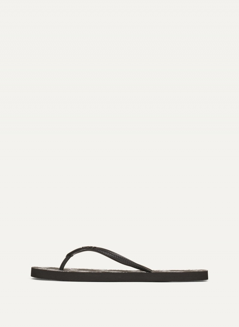 Black Dkny Allover Logo Men\'s Flip Flops | M2257662