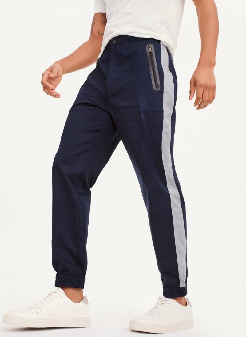 Navy Dkny Colorblock Track Men\'s Pants | Y2952524